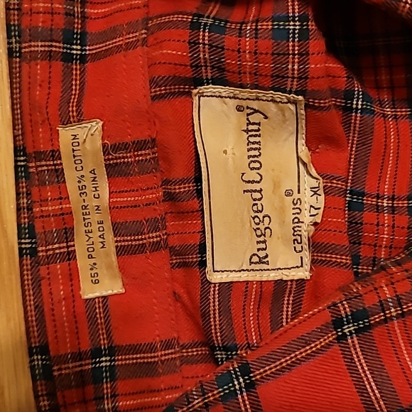 Rugged Country Campus Western Men's Red Plaid Pearl Snap Shirt X-Large - Picture 2 of 4